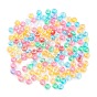 Des perles en plastique, de couleur plaquée ab , rondelle