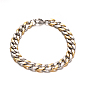 304 Stainless Steel Cuban Link Chain Necklaces & Bracelets Jewelry Sets, with Lobster Claw Clasps