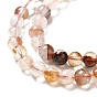Brins de perles de quartz hématoïde rouge naturel/quartz ferrugineux, ronde