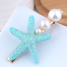 Simple Starfish Hair Clip for Women, Side Clip with Bangs, Fashionable.