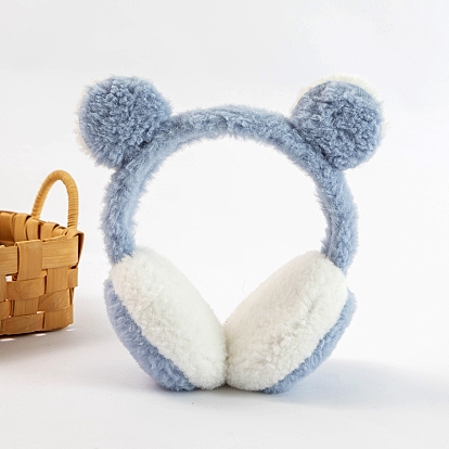 Cache-oreilles bandeau ajustable pour enfants en laine, cache-oreilles d'hiver en plein air à oreille d'ours