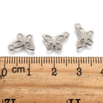 304 Stainless Steel Insect Charm Butterfly Pendants, 11x9x1mm, Hole: 1mm