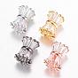 Brass Cubic Zirconia Beads, Clear