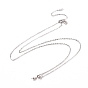 925 Sterling Silver Cable Chains Necklace Making, with Ice Pick Pinch Bails