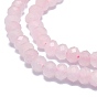 Natural Rose Quartz Beads Strands, Faceted, Rondelle