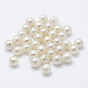 Natural Cultured Freshwater Pearl Beads, Grade 3A, Half Drilled, Round
