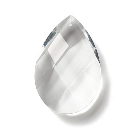 Verre transparent gros pendentifs, pour pendentifs suspendus en cristal lustre, facette, larme