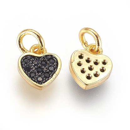 Micro cuivres ouvrent charmes de zircons, avec anneau de saut, cœur