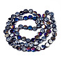 Perles en verre electroplate, de couleur plaquée ab , facette, octogone
