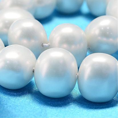 Coquille ovale brins perles de perles