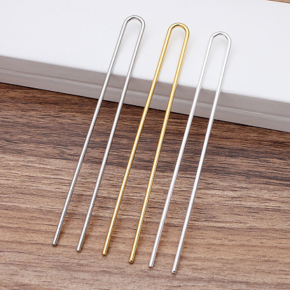 Iron Hair Forks Findings, Hair Accessories, Straight Stick U-Shape