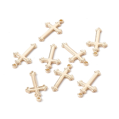 Rack Plating Brass Pendants, Long-Lasting Plated, Cadmium Free & Lead Free, Cross Charms