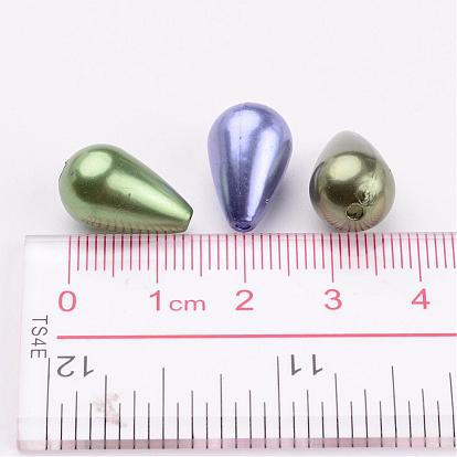 Abs en plastique imitation perle, goutte , 16x10mm, trou: 1 mm, environ 600 pièces / livre