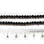 Natural Black Onyx Beads Strands, Dyed, Faceted, Round, 3mm, Hole: 1mm