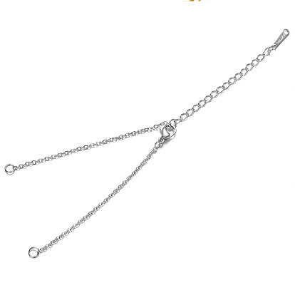 201 Stainless Steel Bracelet Making, with Cable Chain and Lobster Claw Clasps