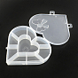 Recipientes de almacenamiento de cuentas de plástico, 9 compartimentos, corazón