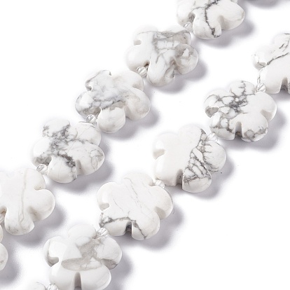 Chapelets de perles howlite naturelles , Flower 5 pétales