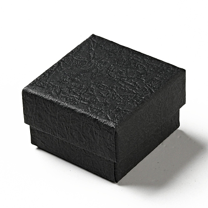 Подарочные коробки для украшений из текстурной бумаги, с губчатым ковриком внутри, квадратный