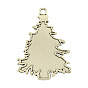 Tibetan Style Alloy Christmas Tree Pendants, Cadmium Free & Lead Free, 67x42x3mm, Hole: 5mm
