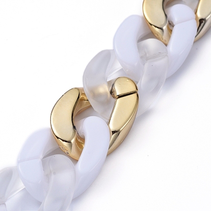 Cadenas de acrílico hechas a mano, con anillos de unión de plástico ccb, oval, para la fabricación de la joyería