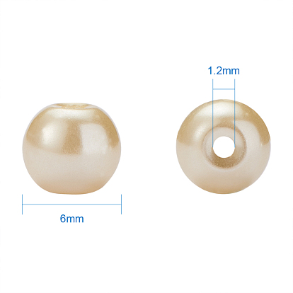 Cuenta redonda de perlas de vidrio perlado teñido ambientalmente benecreat para hacer joyas con recipiente de cuentas
