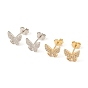 Clear Cubic Zirconia Butterfly Stud Earrings, Sterling Silver Jewelry