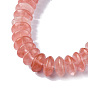 Cherry Quartz Glass Beads Strands, Saucer Beads, Rondelle
