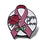 Broche en alliage de zinc noir, Épingles en émail pour femmes, ruban de sensibilisation rose au cancer du sein d'octobre