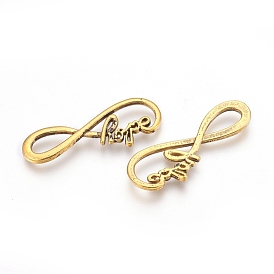 Tibetan Style Alloy Infinity with Hope Links/Connectors, Cadmium Free & Lead Free, 15x39x2mm