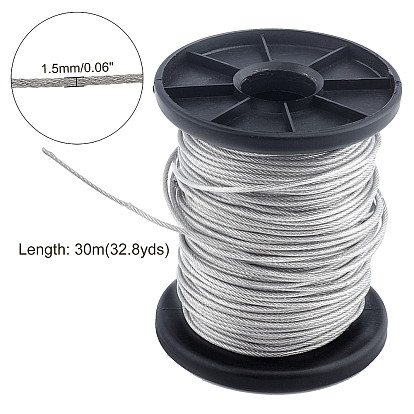 PandaHall Elite Tiger Tail Wire, 304 Stainless Steel Wire, for Jewelry Making