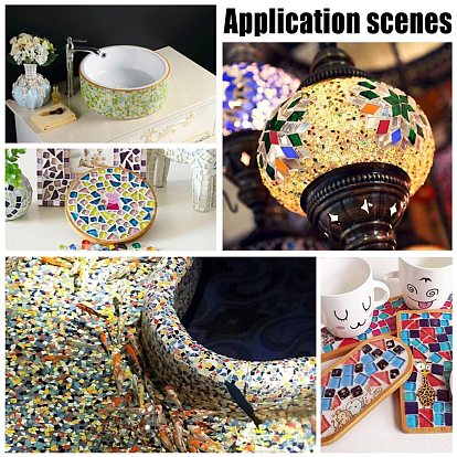 Cabuchones de cristal, azulejos de mosaico de espejo cuadrado, para decoración del hogar o manualidades de bricolaje