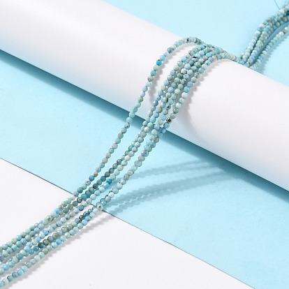Brins de perles d'opale bleu naturel, facette, ronde, AA grade