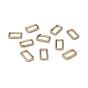 Latón micro pavimenta claro cubic zirconia anillos de compuerta de resorte, larga duración plateado, Rectángulo
