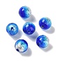 Handmade Silver Foil Glass Beads, Luminous Style, Glow in the Dark, Round
