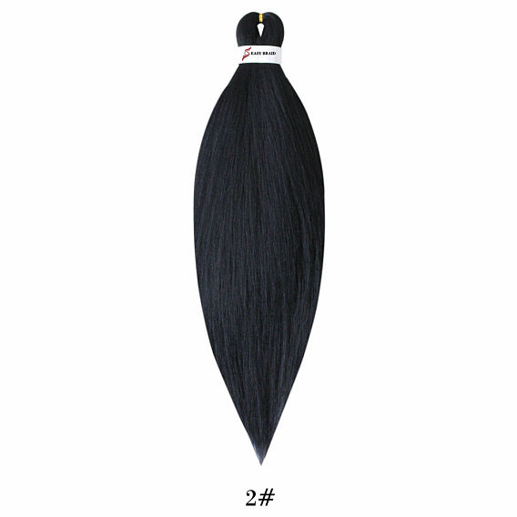 Extension de cheveux longs et droits, cheveux tressés tendus tresse facile, fibre basse température, perruques synthétiques pour femmes