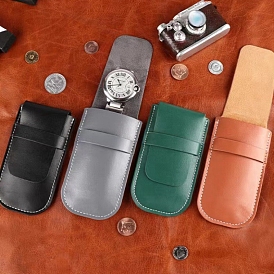 Sac de rangement rectangulaire en simili cuir pour montre unique, pochettes de montre-bracelet de voyage portables