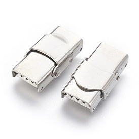 201 Stainless Steel Watch Band Clasps, Rectangle