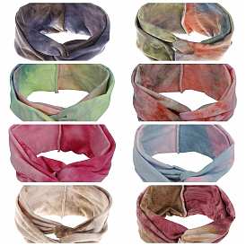 Boho Printed Cotton Headbands, Twist Knot Elastic Wrap Hair Accessories for Girls Women