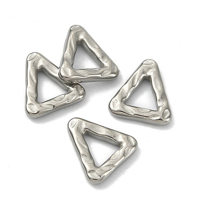 304 Stainless Steel linking Rings, Hammered, Triangle