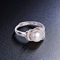 Anillo de dedo de plata de ley shegrace 925, Micro pavimento aaa nudo de circonio cúbico con perla de agua dulce, 18 mm