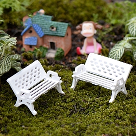 Bancs en plastique, mini-meubles, décorations de jardin de maison de poupée