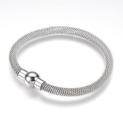 304 Stainless Steel Bracelets, with Magnetic Clasps