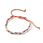3 pcs 3 ensemble de bracelets de perles tressées en plastique de style, bracelets réglables cordon polyester ciré pour femme