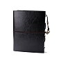 DIY Travel PU Leather Scrapbook Photo Album, Vintage Loose-Leaf Memory Book, with Zinc Alloy Anchor & Helm Pendants and 60 Black Pages, for Travel Graduation Self-adhesive Picture, Compass Pattern
