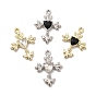Glass Heart Cross Pendants, with Alloy Finding, Long-Lasting Plated, Cadmium Free & Lead Free