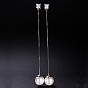 Shegrace Chic plaqué rhodium 925 fils d'oreille pendants en argent sterling, avec aaa zircone cubique et nacre, 175mm, pin: 0.7 mm