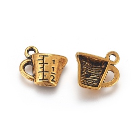 Tibetan Style Alloy Drink Charms, Lead Free & Cadmium Free, Cup, 13.5x14.5x4mm, Hole: 2mm, about 950pcs/1000g