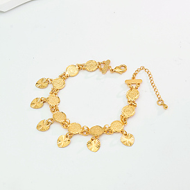 Регулируемые латунные старинные браслеты из монет, браслеты с подвесками в форме сердца для женщин