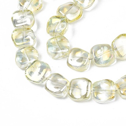 Electroplate Glass Beads Strand, AB Color, Polygon