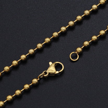 Унисекс 304 ожерелья из нержавеющей стали с шариками, с карабин-лобстерами 